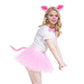 Jmkcoz 4 Pieces Pig Costume Set Pig Ears Headband Nose Tail Bow Pink Pig Fancy Dress Costume Accessories For Halloween Dress Up Play Party