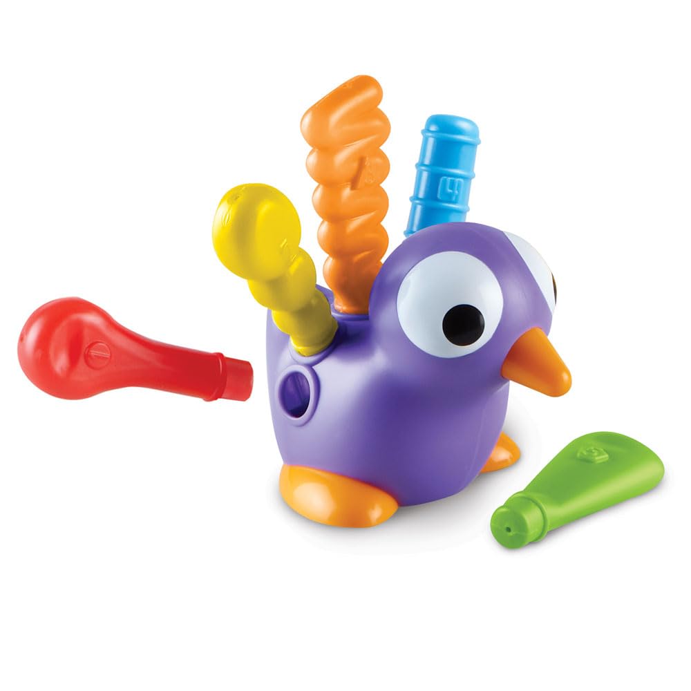 Learning Resources Pedro the Fine Motor Peacock - 6 Pieces Montessori Toys for Toddlers, Develops Fine Motor Skills, Multi, LER9094