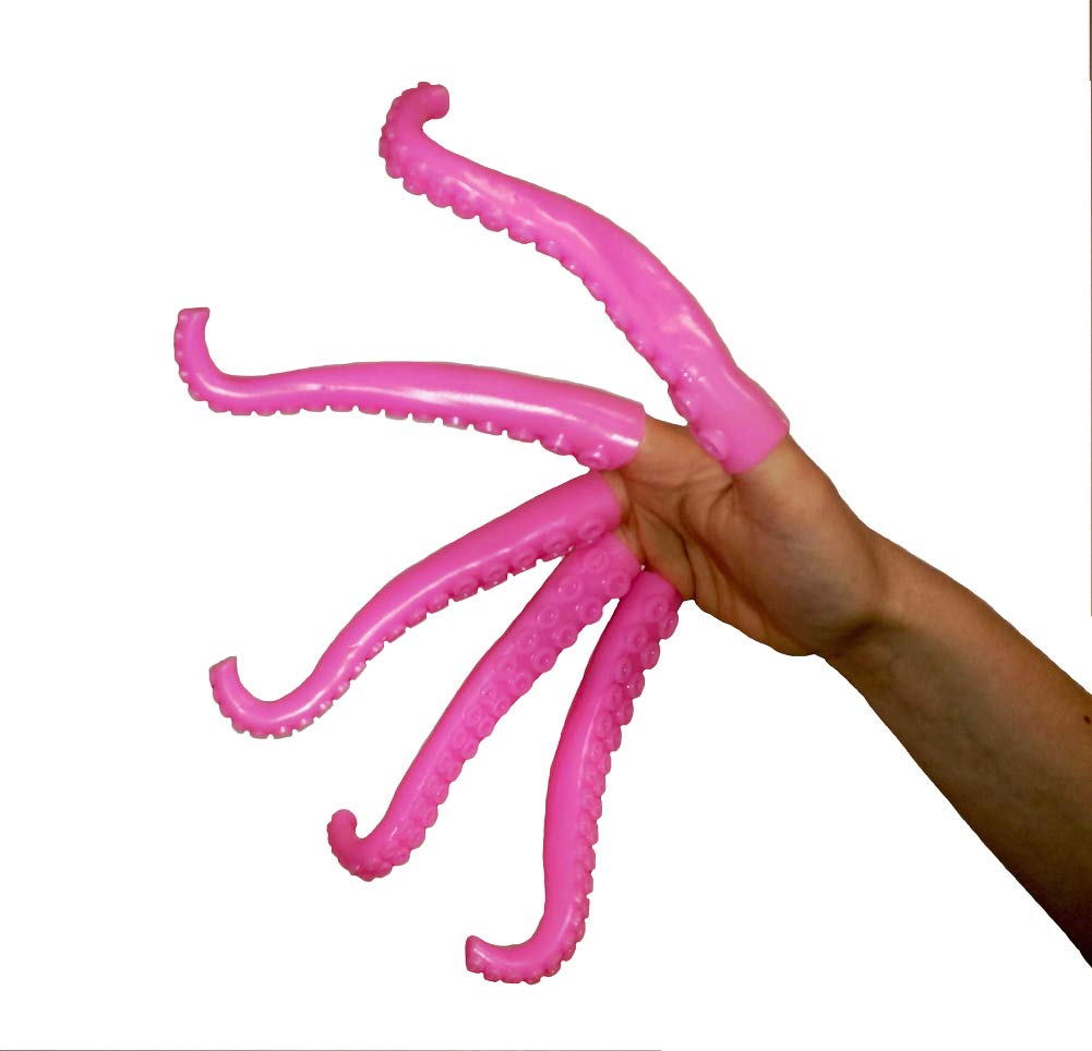 Novelty Giant Www.Noveltygiant.Com 5 Silicone Finger Tentacle Puppets Pink