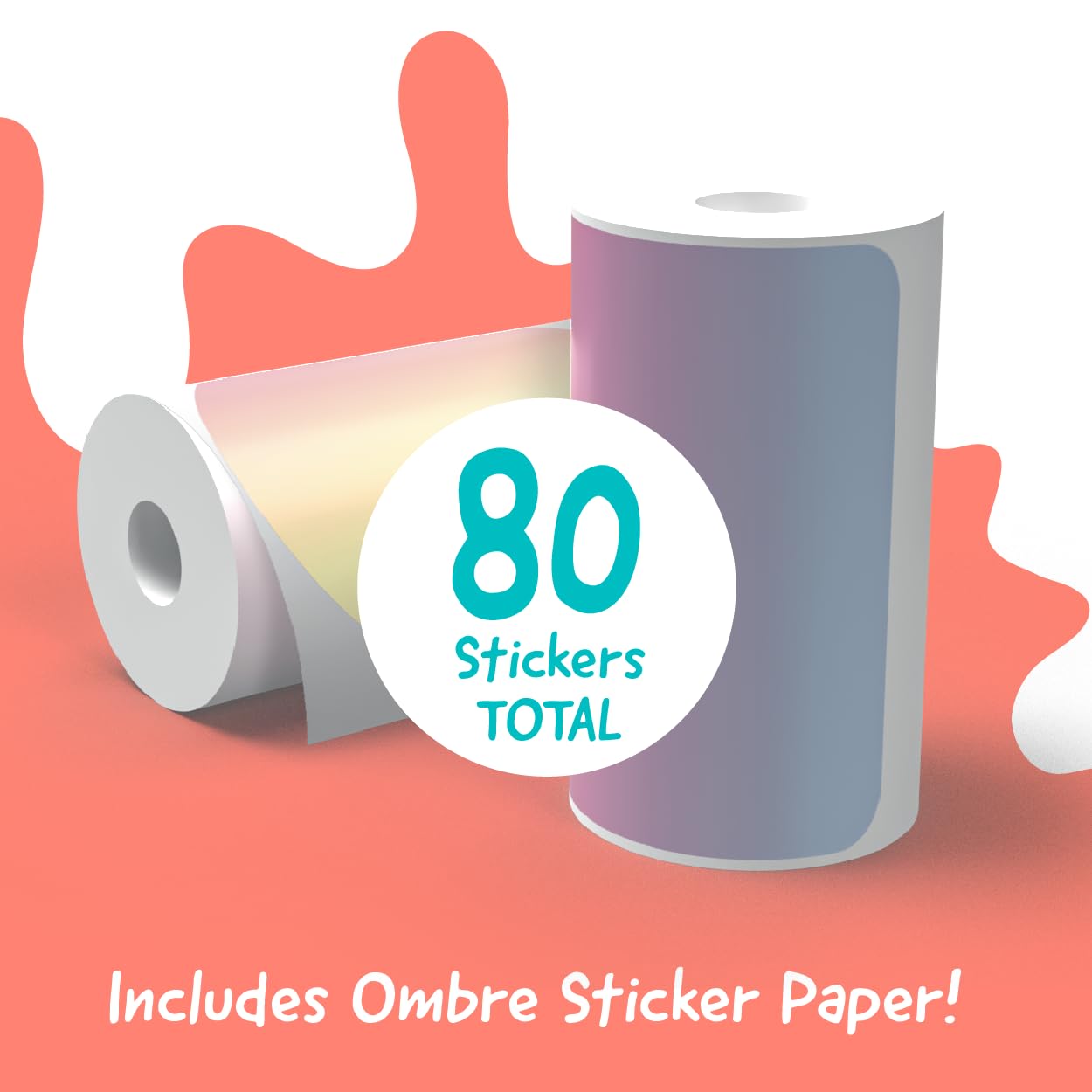 Ceaco Hello Blink Sticker Maker Refill Pack - 80 Glitter Stickers, 2x2 inches, Paper, Ages 8+
