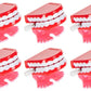 HAPPY DEALS Wind Up Chatter Teeth - 12 Pack, 1.75" Red Plastic Walking Toys, Model JT012