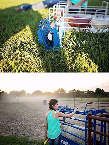 Little Buster Toys Squeeze Chute - Priefert Squeeze Chute With Sliding Gates In Blue, 1/16Th Scale