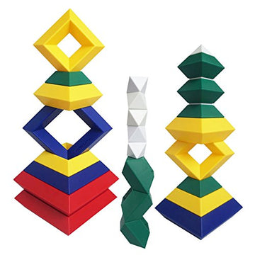 Kutoi Pyramid Stacking Toy Building Blocks 3D Puzzle Brain Teasers For Kids And Adults-Creative Preschool Learning Activities- Toddler Building Toys, Kids Blocks For 3 Year Old Boys & Girls