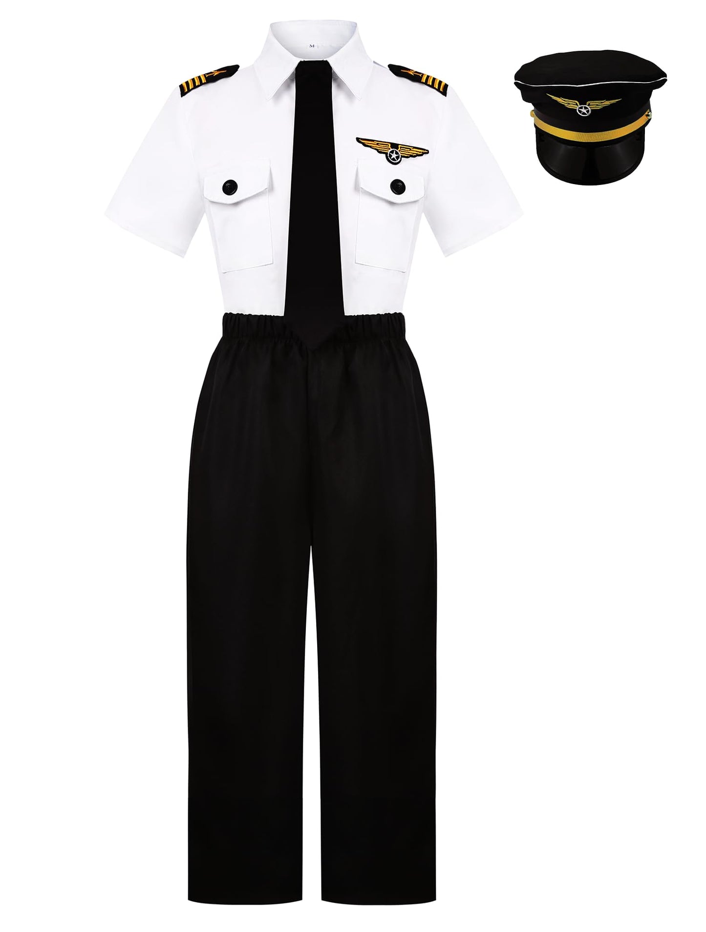 Scypruth Airline Pilot Costume For Kids Captain Pilot Uniform For Career Day Halloween Dress Up Birthday Gifts