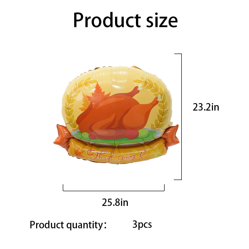 Hadckja Turkey Balloon Thanksgiving Balloons Turkey Foil Balloons For Fall Harvest Thanksgiving-Themed Party Birthday Party Supp