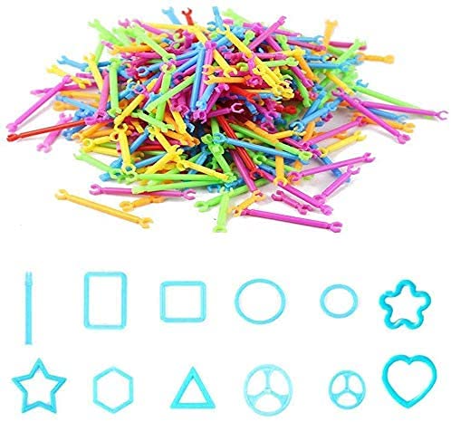 Juanyue 500 Pcs Building Toy Building Blocks Bars Different Shape Educational Construction Engineering Set 3D Puzzle, Interlocki