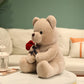 Shafish Cute Plush Rose Bear Stuffed Animal Teddy Bear Plush Toy Gift For Children And Girls (Light Brown, 35Cm/13.7In)