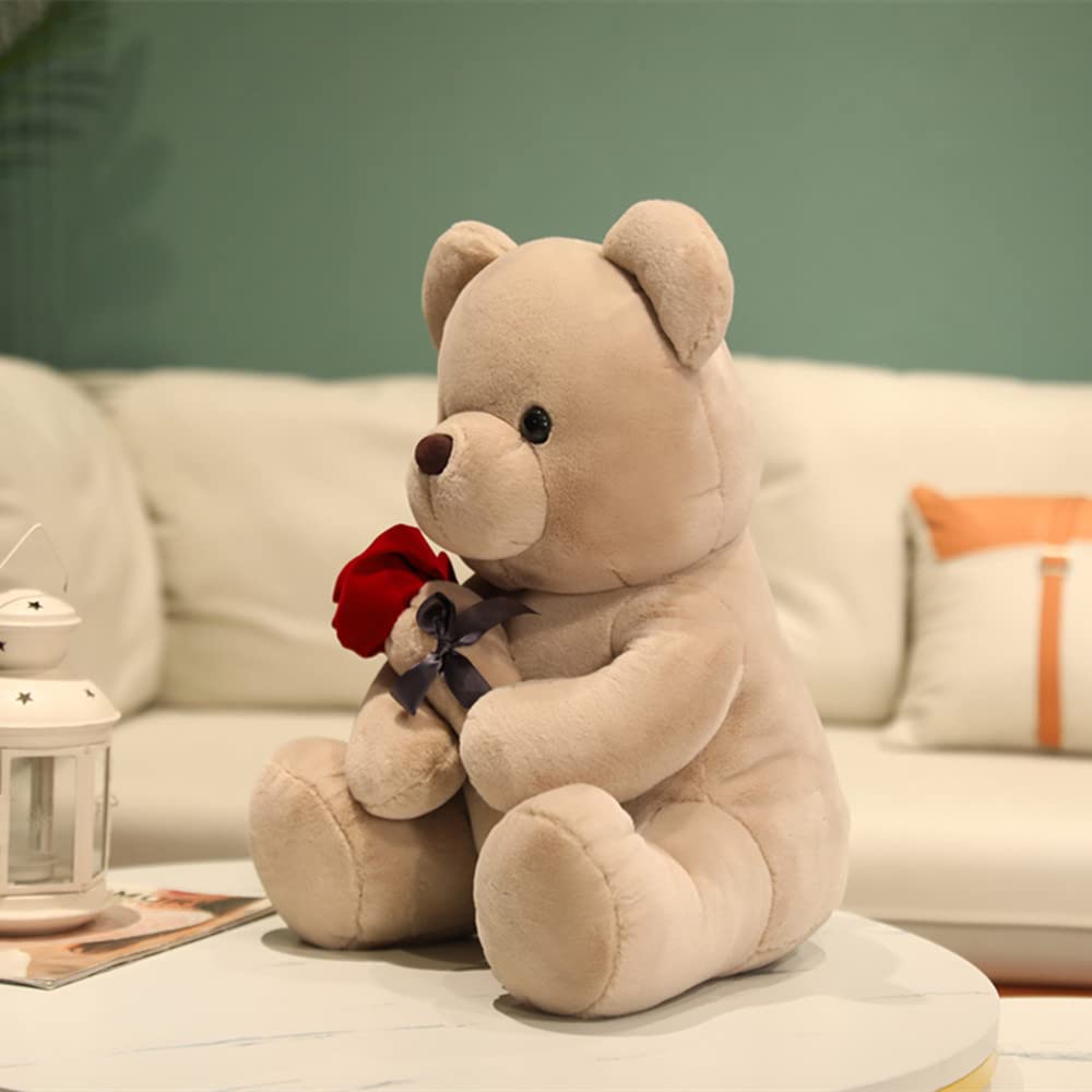 Shafish Cute Plush Rose Bear Stuffed Animal Teddy Bear Plush Toy Gift For Children And Girls (Light Brown, 35Cm/13.7In)