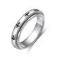 HOOHWE Cross Fidget Ring S925 Sterling Silver Fidget Anxiety Worry Relieving Boredom ADHD Autism Band Rings(9)