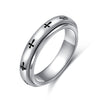 Hoohwe Spinner Rings For Anxiety,S925 Sterling Silver Fidget Anxiety Worry Relieving Boredom Adhd Autism Band Rings (4-Cross Rin