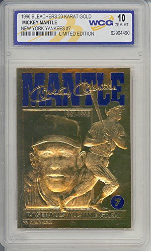 Mickey Mantle 1996 23Kt Gold Cardbaseball'S All-Time Great Graded Gem Mint 10