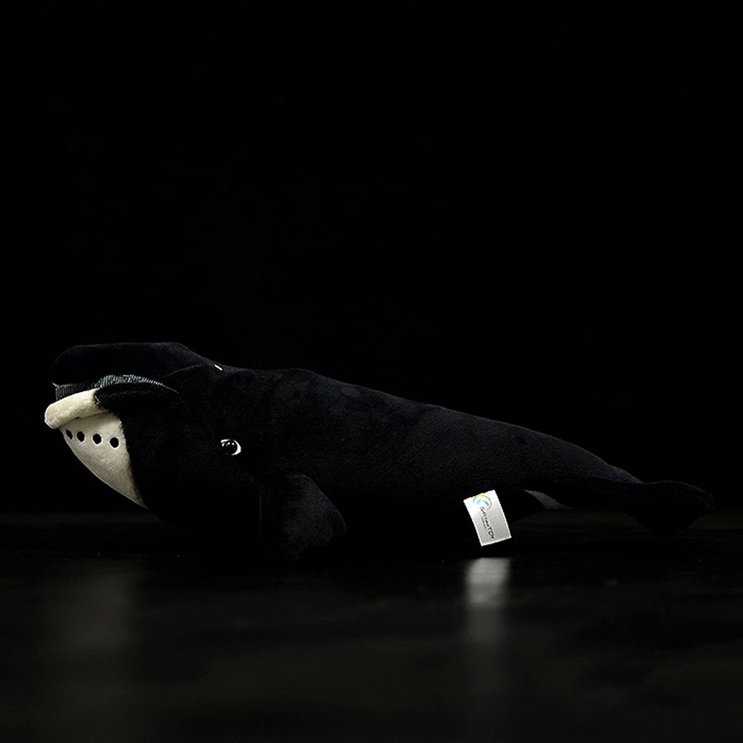 Simulation Bowhead Whale Plush Toy - Black Long Lifelike Whale Stuffed Toys, Super Soft Realistic Sea Simulation Balaena Mysticetus Dolls Plush Gift Collection For Kids, 17Inches (Bowhead Whale)