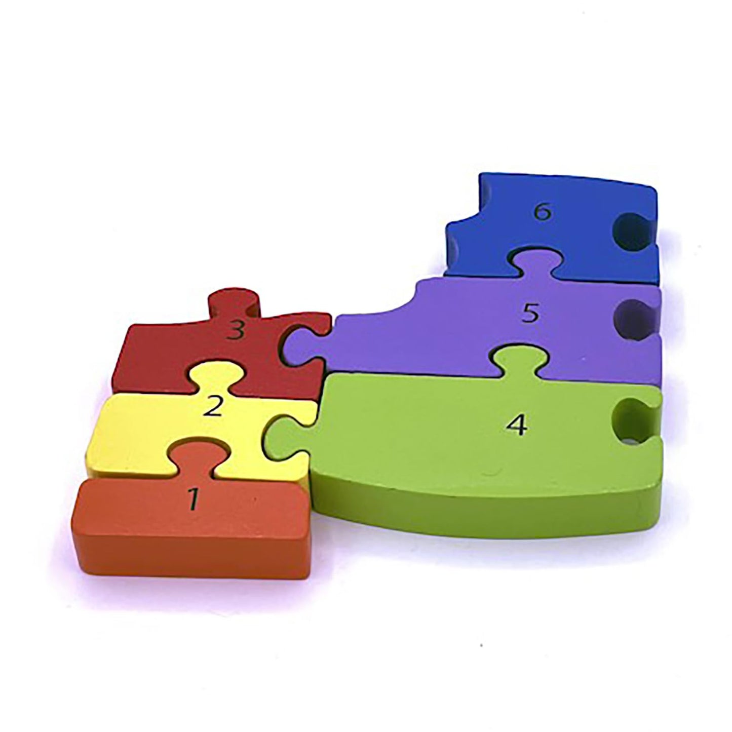 Orange Tree Toys: Lion Number Puzzle - 11 Piece Wooden Animal Shaped Puzzle, Learn Numbers 1-10, Colorful Educational Toy, Toddlers & Kids Age 1+