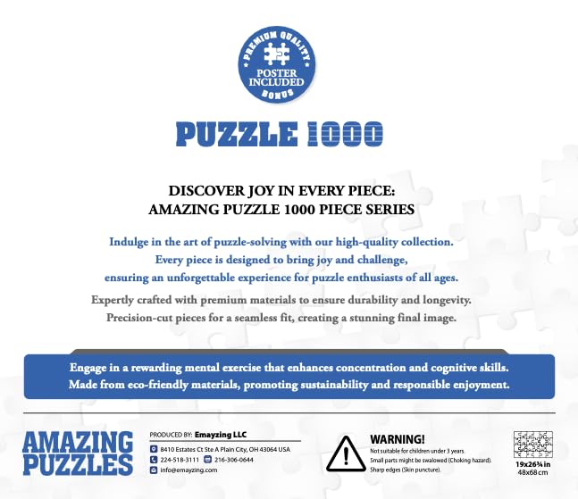 Amazing Puzzles 1000 Piece Jigsaw Puzzle For Kids And Adults 19X27In Poster Included - Hagia Sophia