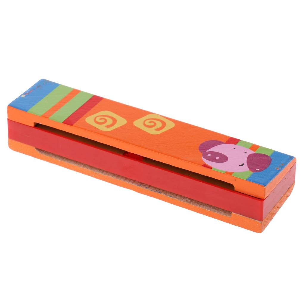 ZOOMELLA Wooden 10 Holes Kids Harmonica Mouth Organ Musical Instrument Beginners Sound Toy Xmas Gift Orange| Music & Art|Toys & 