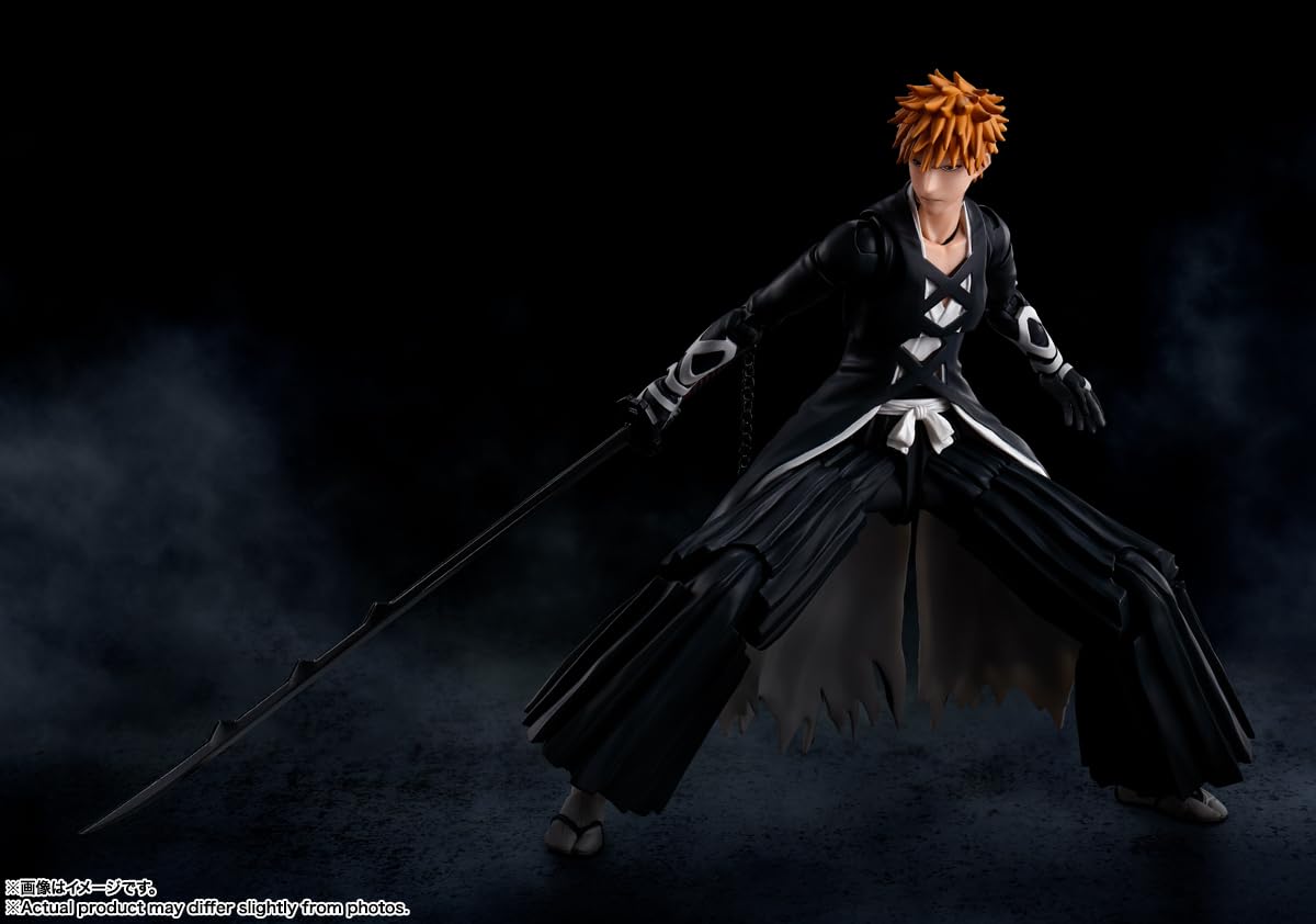 TAMASHII NATIONS S.H.Figuarts Ichigo Kurosaki Action Figure - Bankai Tensazagetsu, 6.1 Inch, PVC, Model BAS65143