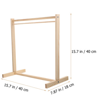 Kisangel Wooden Clothing Rack 1Pc Doll Clothes Rack Miniature Garment Rack Doll Clothes Accessories For Dollhouse Supplies (40Cm