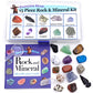 Dancing Bear -15 Pc Rock & Mineral Collection With Collector Box/Display Case, Id Sheet, Rock Book, Magnifying Glass, Beginner S
