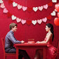2Pc Valentines Day Banner 110inch, Valentines Day Decor for Home, Heart Shaped Burlap Valentines Garland Decorations for Mantle