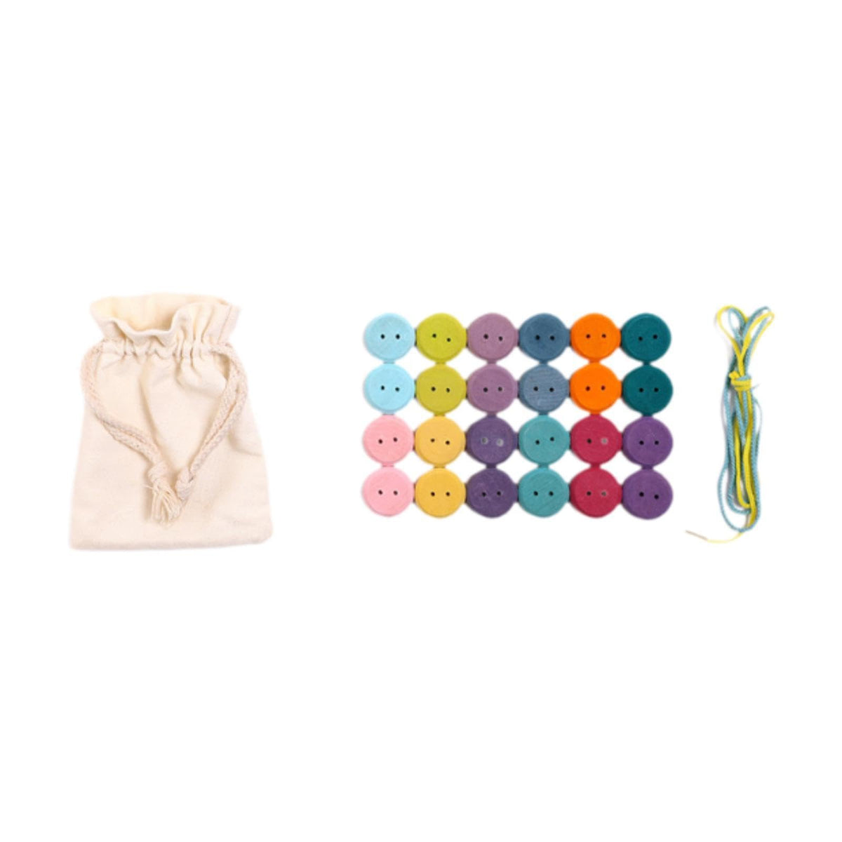 MYADDICTION Threading and Rope Toys Wooden Crafts Early Educational Toy Lacing Beads Set S