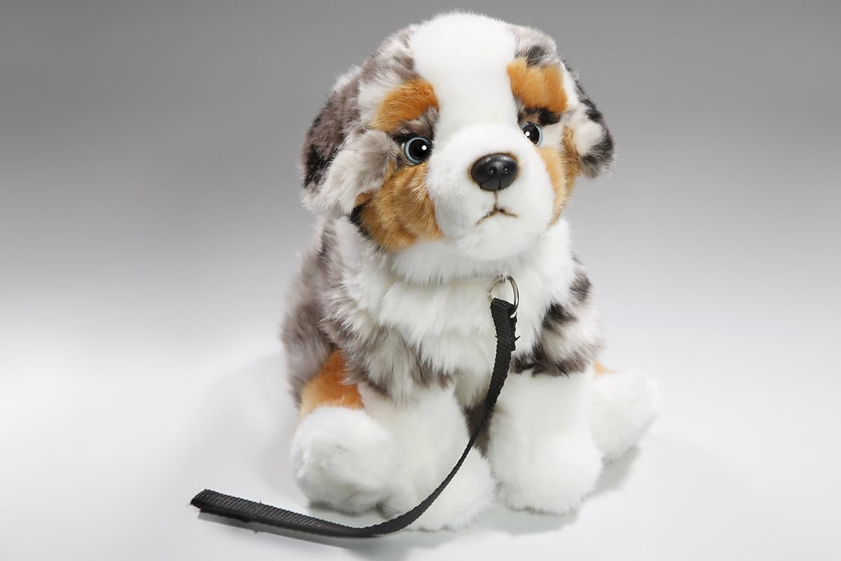 Carl Dick Australian Shepherd Dog With Lead 10.5 Inches, 25Cm, Plush Toy, Soft Toy, Stuffed Animal 3428