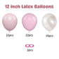 Pink Balloons, 60 Pcs 12 Inch Matte Pink Pastel Pink Transparent Birthday Balloons, Pastel Pink Party Balloons, Maca Pink Latex