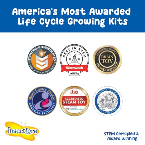 Insect Lore Butterfly Garden As Seen On Tv | Butterfly Kit With Live Caterpillars | 10 Live Baby Caterpillars, Reusable Habitat,