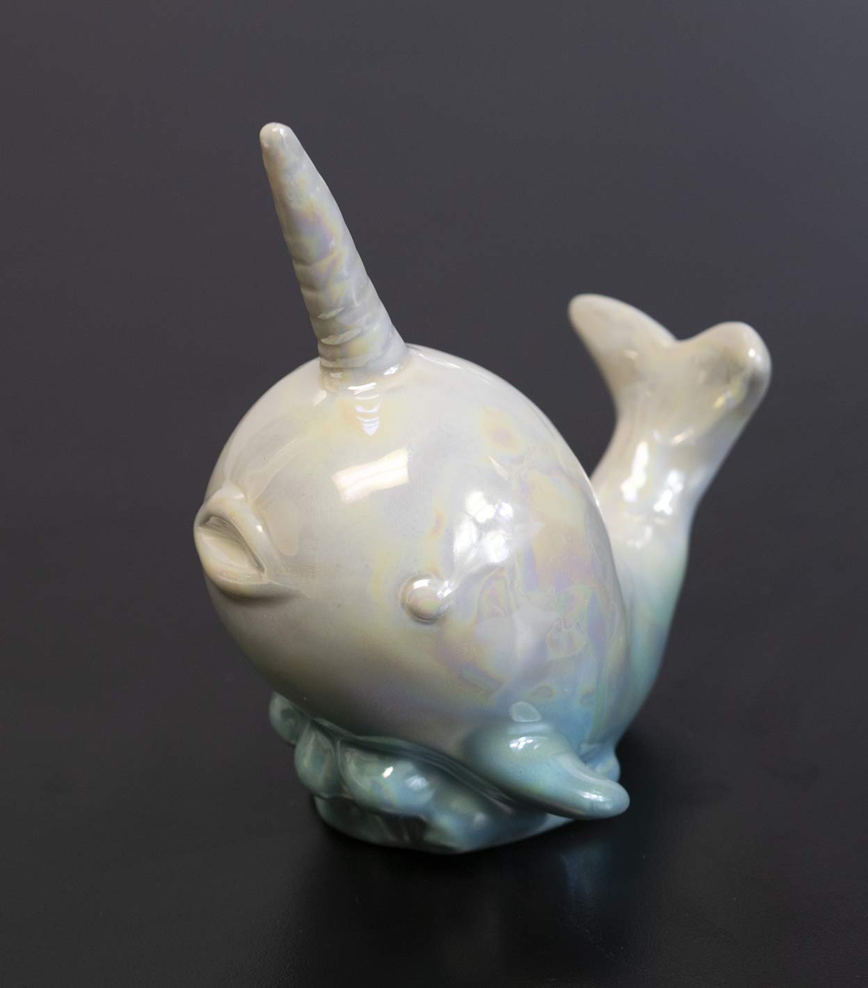 Sea Creations Ceramic Narwhal Figurine Teal And White 5'' Perfect For Any Room Decor