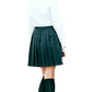 Beautifulfashionlife Women`S School Uniform High Waist Pleated Forest Green Skirts (M,Dark Green)