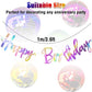 Tatuo Iridescent Happy Birthday Banner Sign Shiny Happy Birthday Banner Changeable Garland Bunting Decoration, Iridescent Party