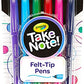 6CT TAKE NOTE FELTTIP MARKER PEN