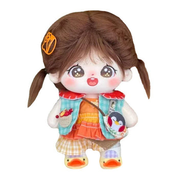 Niannyyhouse 20Cm Plush Doll Girl Humanoid Stuffed Body No Attribute 8'' Normal Body Wearable Clothing Dress Up Gifts (A-34-With