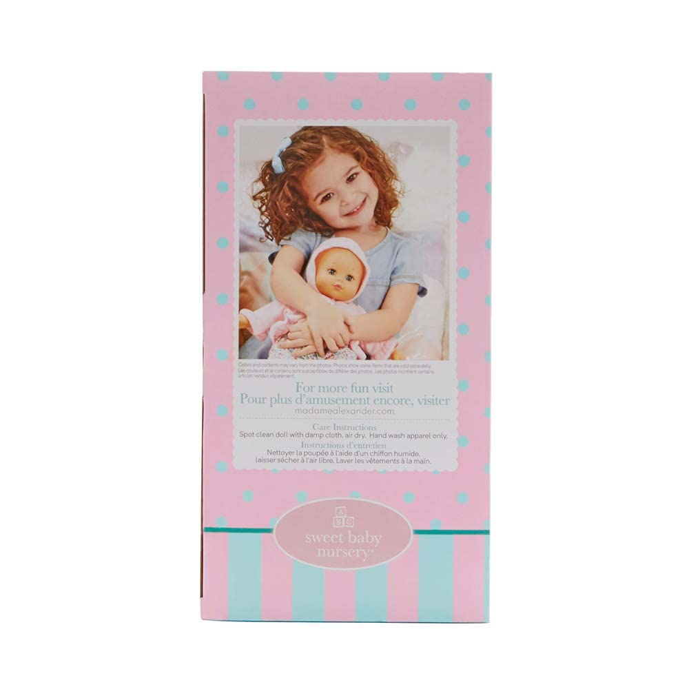 Madame Alexander 14-Inch Baby Cuddles Doll With Bottle, Pink Floral, Medium Skin Tone