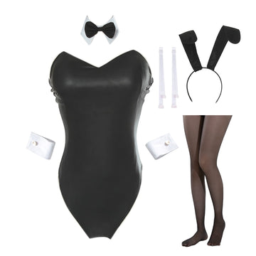LTAKK Bunny Costume Women Bunny Suit Senpai Cosplay Outfit, Black, Medium