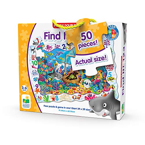 The Learning Journey Puzzle Doubles - Find It! 123 - Stem Preschool Toys & Gifts For Boys & Girls Ages 3 And Up, 24' H X 36' W X 0.08' D (695180) , Blue