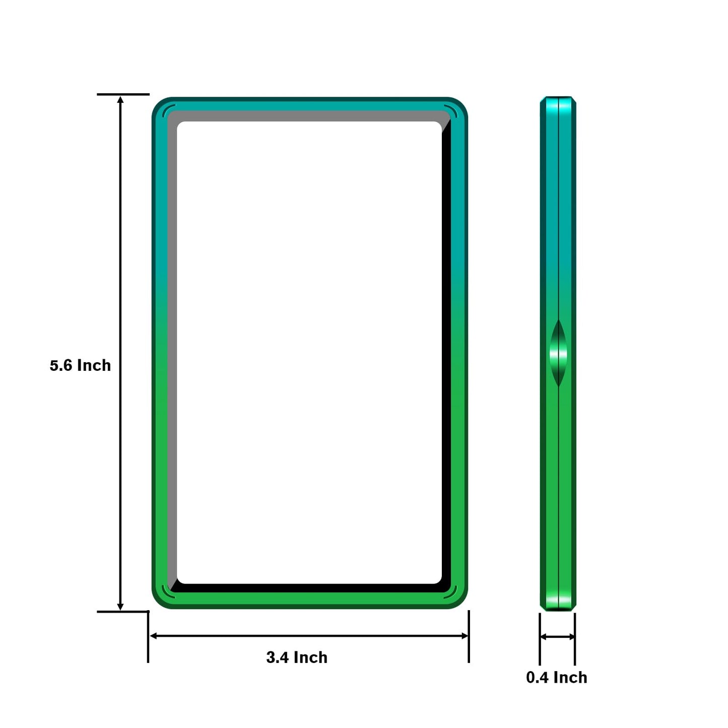 Magenetic Trading Card Slab Protector - enhanced Aluminum Graded Card Showcase  Graded Slab Protector with UV-Resistant Tempered Glass  Personalized Slab Bumper for Collectors  Gradient green