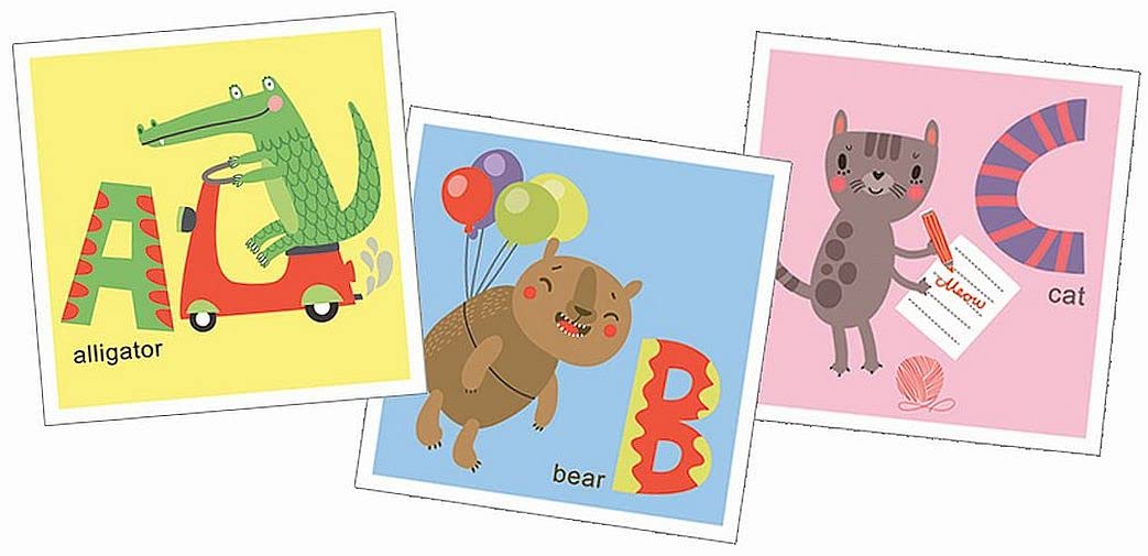 Playhouse Match It Up! Animals Preschool Alphabet Matching & Puzzle Card Game For Kids
