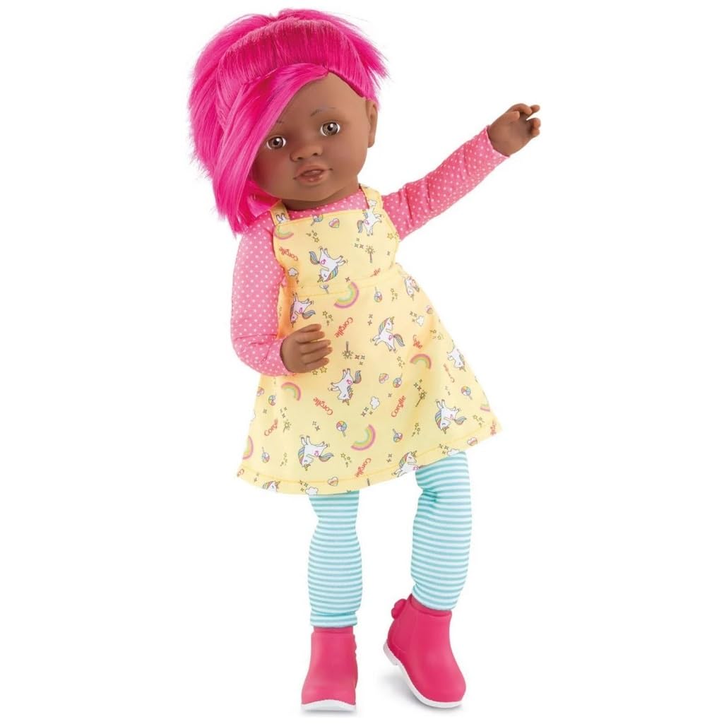 Corolle Rainbow Doll Céléna Soft Body Rag Doll - Easy-To-Style Long, Silky Hair, Vanilla-Scented, 16 Inches