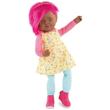 Corolle Rainbow Doll Céléna Soft Body Rag Doll - Easy-To-Style Long, Silky Hair, Vanilla-Scented, 16 Inches