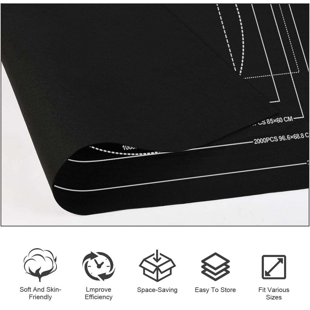 Ainiv Jigsaw Puzzle Mat Roll Up 3000 Pieces  55 x 39 Portable Felt Puzzles Board with 6 Sorting Trays & Travel Storage Bag  Jigsaw Saver Pad Keeper for mature-themeds Teens  Black