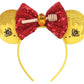 Clgift Princess Minnie Ears,Pick Your Color, Flower Minnie Ears, Floral Minnie Ears, Purple Sparkle Mouse Ears (Winnie)