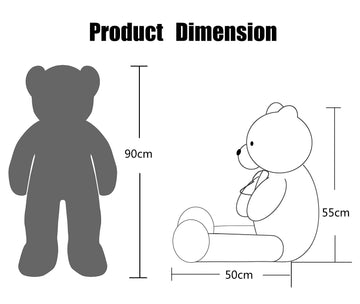 Yunnasi Big Teddy Bear Stuffed Animal 35 Inches Giant Stuffed Bear Gift For Girlfriend Children On Birthday Valentine'S Day Christmas, Brown