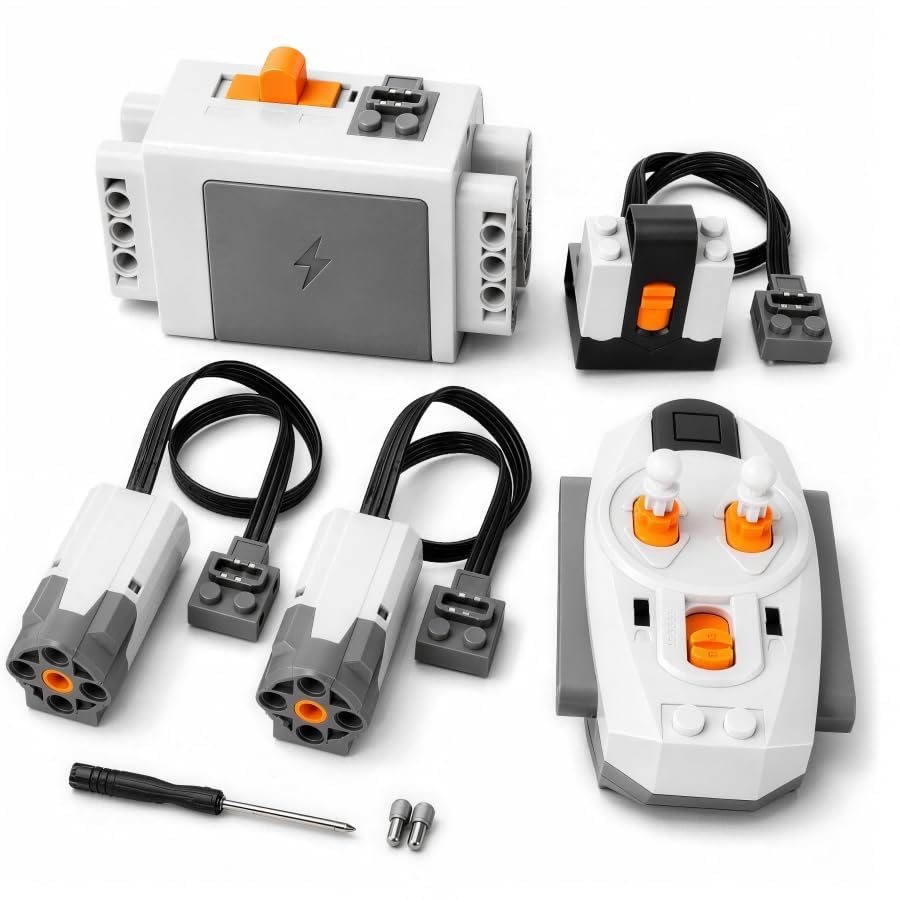 5in1 Building Blocks Motor Kit, Includes M Motor, AA Battery Box, 2.4G Remote Control and Receiver, Wide Compatibility with Mo