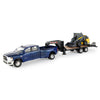 ERTL Big Farm Ram 3500 Dually Quad Cab with Lowboy & New Holland L230 Skid Steer, 18.5" Blue, Model 47269, Plastic