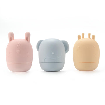 Loulou Lollipop Silicone Squirt And Play Easy Clean Bath Toys - Pastel