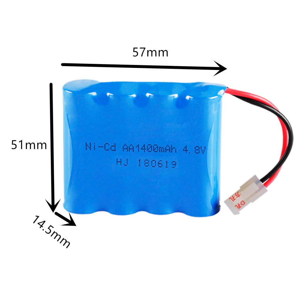 OooSure 1400mAh 4.8V 5557 Connecter Rechargeable NiCD Battery AA X 4/5559 Plug for RC Toy Household Electric Appliances Lighting