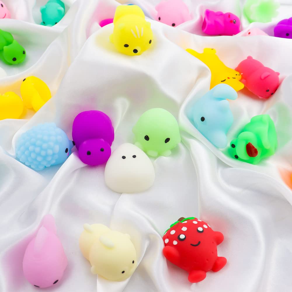 Tcotbe 50 Pcs Mini Stress Relief Toys,Mini Squishies Kawaii Animal ,Stress Reliever Anxiety Toys For Kids Adults, For Halloween