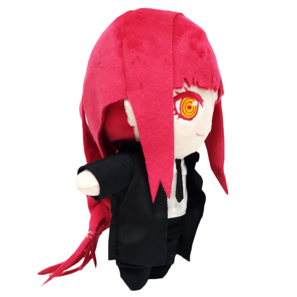 Jcvcx Red Hair Girl With Black Overcoat Plush Toy Anime Figure Stuffed Plushies Soft Doll Pillow