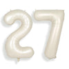 Suwen 40 Inch Large Cream White 27 Balloon Numbers Big Foil Helium Number Balloons 0-9 Jumbo Happy 27Th Mylar Birthday Party Dec