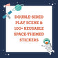 Petit Collage Sticker Activity Book, Space Discovery - Giant Fold Out Sticker Book for Kids, Includes Over 100 Reusable Stickers